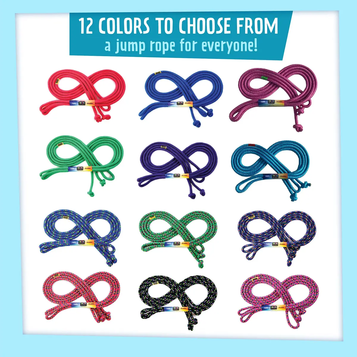 Just Jump It 16' Foot Jump Rope | Active Outdoor Youth Fitness & Double Dutch Length - view 5