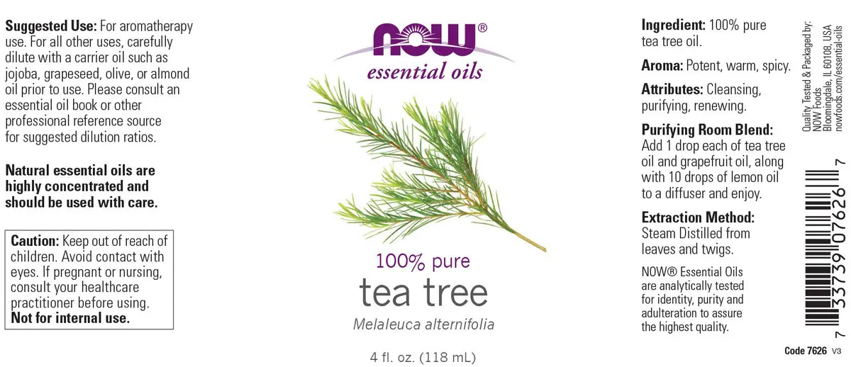 NOW Foods Tea Tree Oil 4 oz | Pure, Aromatherapy-Grade, Skin & Hair Support - view 2