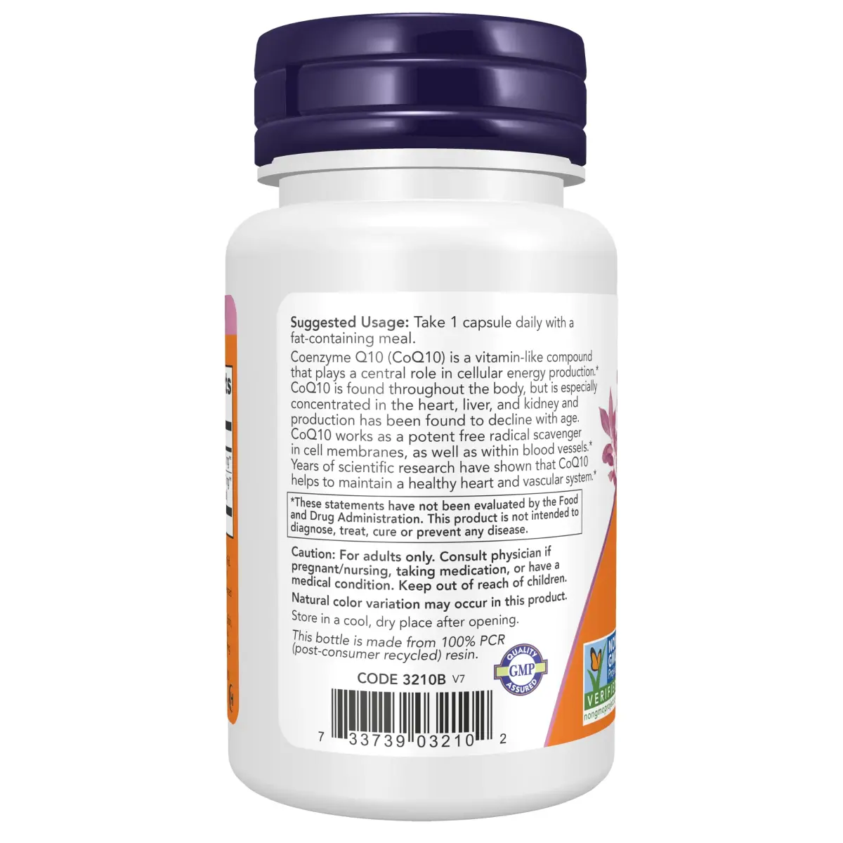 NOW Foods CoQ10 100 mg with Hawthorn Berry Veggie Capsules 30 Count (Pack of 1) | Pharmaceutical Grade Cellular Energy Support - view 3