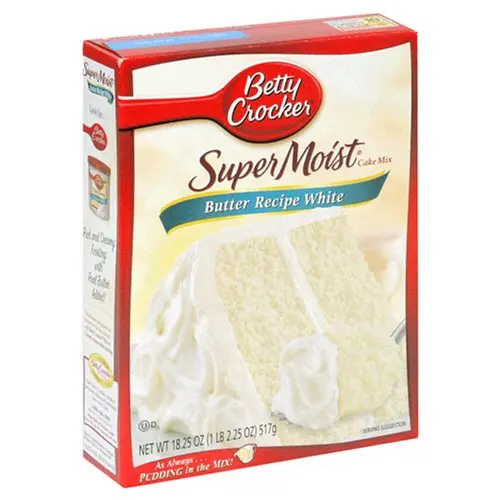 Betty Crocker Supermoist Cake Mix Butter Recipe White 18.25-Oz Pack of 12 | Delicious USA-Made Baking Mix - main product image