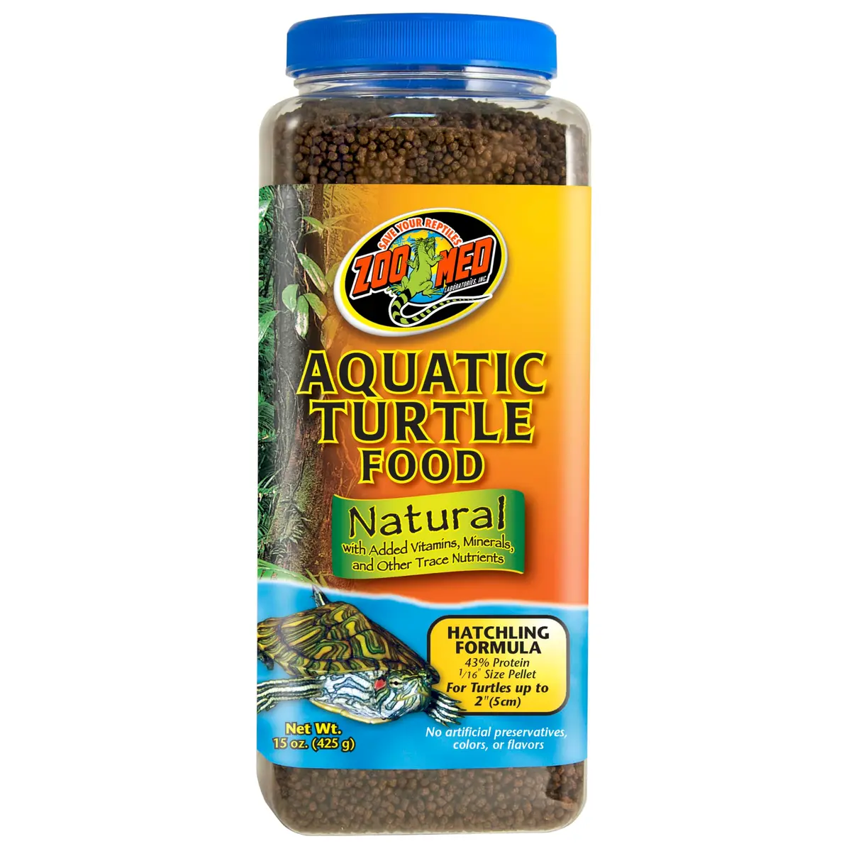 Zoo Med Natural Aquatic Turtle Food Hatchling Formula 425g (15oz) | Scientifically Formulated for Rapid Growth - main product image