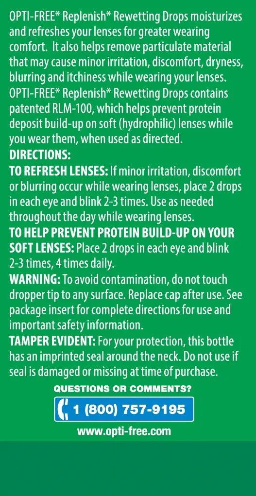 Opti-Free Puremoist Contact Lens Rewetting Drops 12 mL | Moisturizes & Refreshes Lenses for Comfort - view 3
