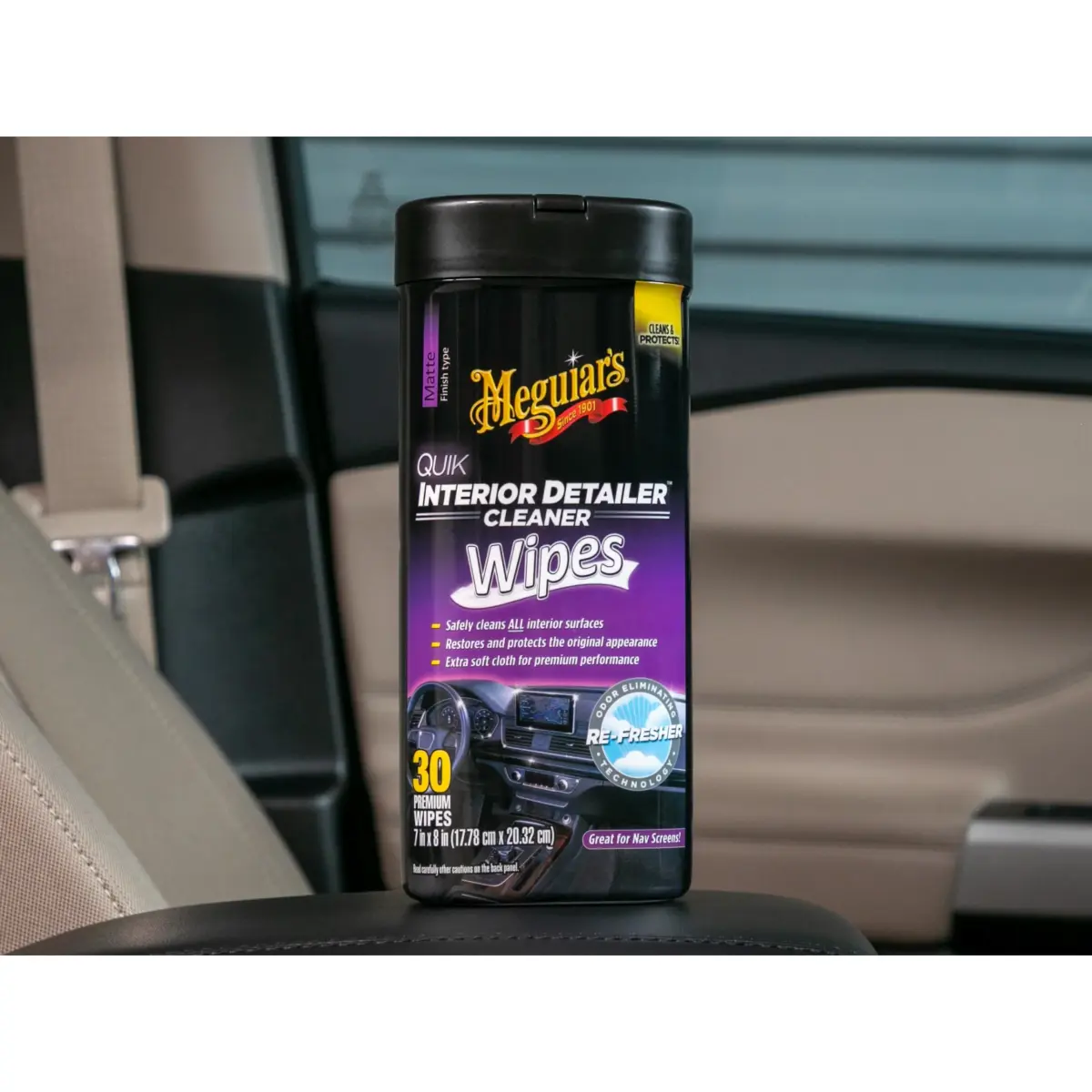 Meguiar's Quik Interior Detailer Wipes 30 Count (156 g) | Cleans & Protects All Interior Surfaces - view 3