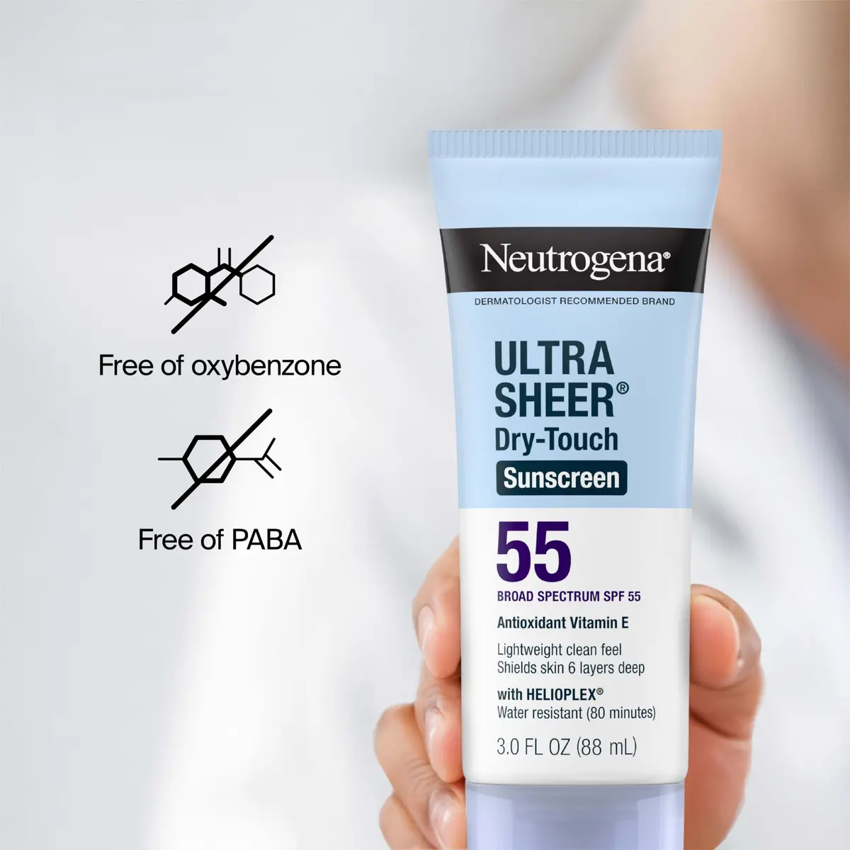 Neutrogena Ultra Sheer Dry-Touch Sunscreen Lotion SPF 55, 88ml (3 fl oz) | Broad Spectrum UVA/UVB Protection - view 7