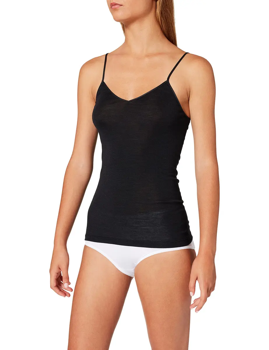 HANRO Woolen Silk Cami Black Large | Comfortable Classic Lingerie for Women - view 2