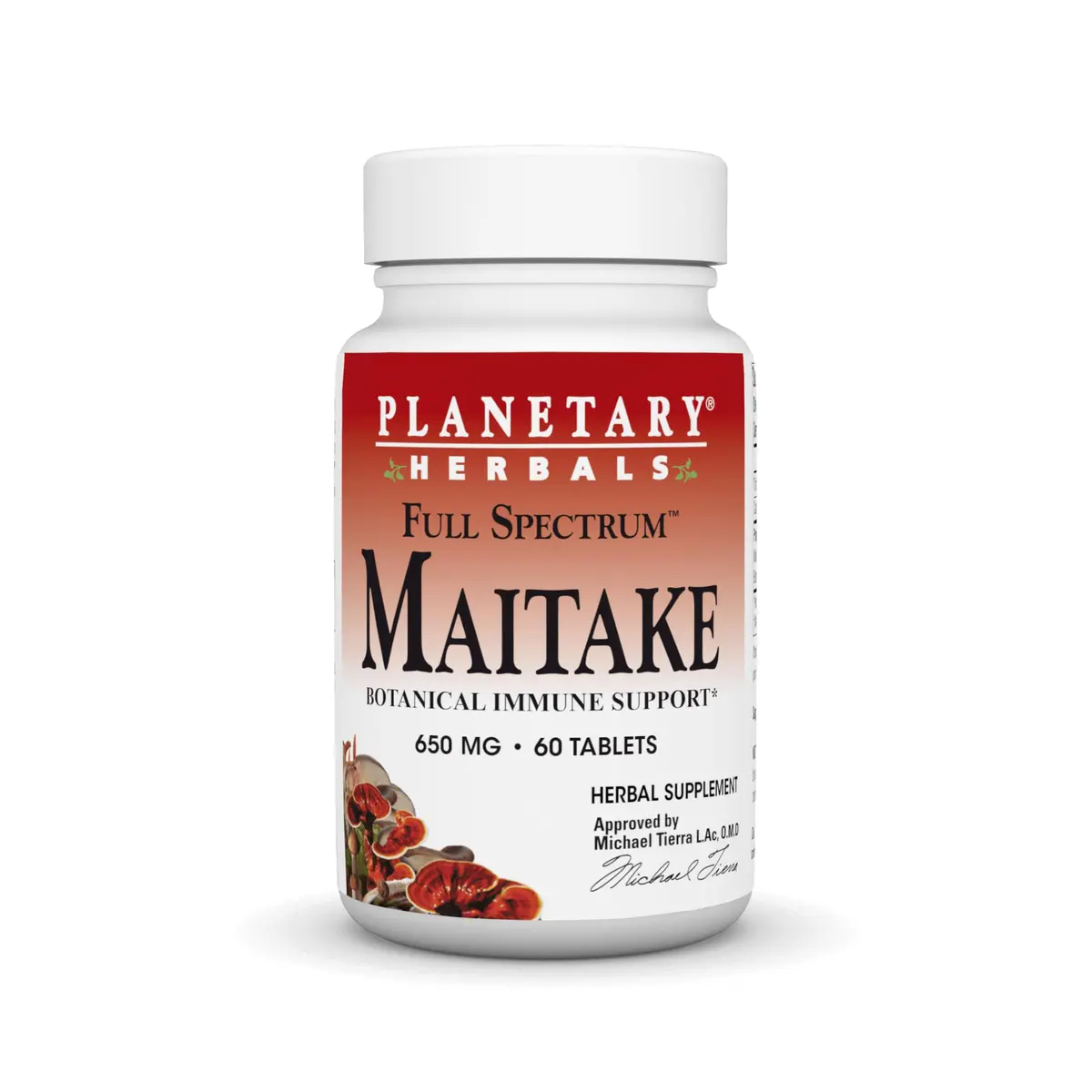 Planetary Herbals Full Spectrum Maitake, 650 mg | Botanical Immune Support, 60 Tablets - main product image