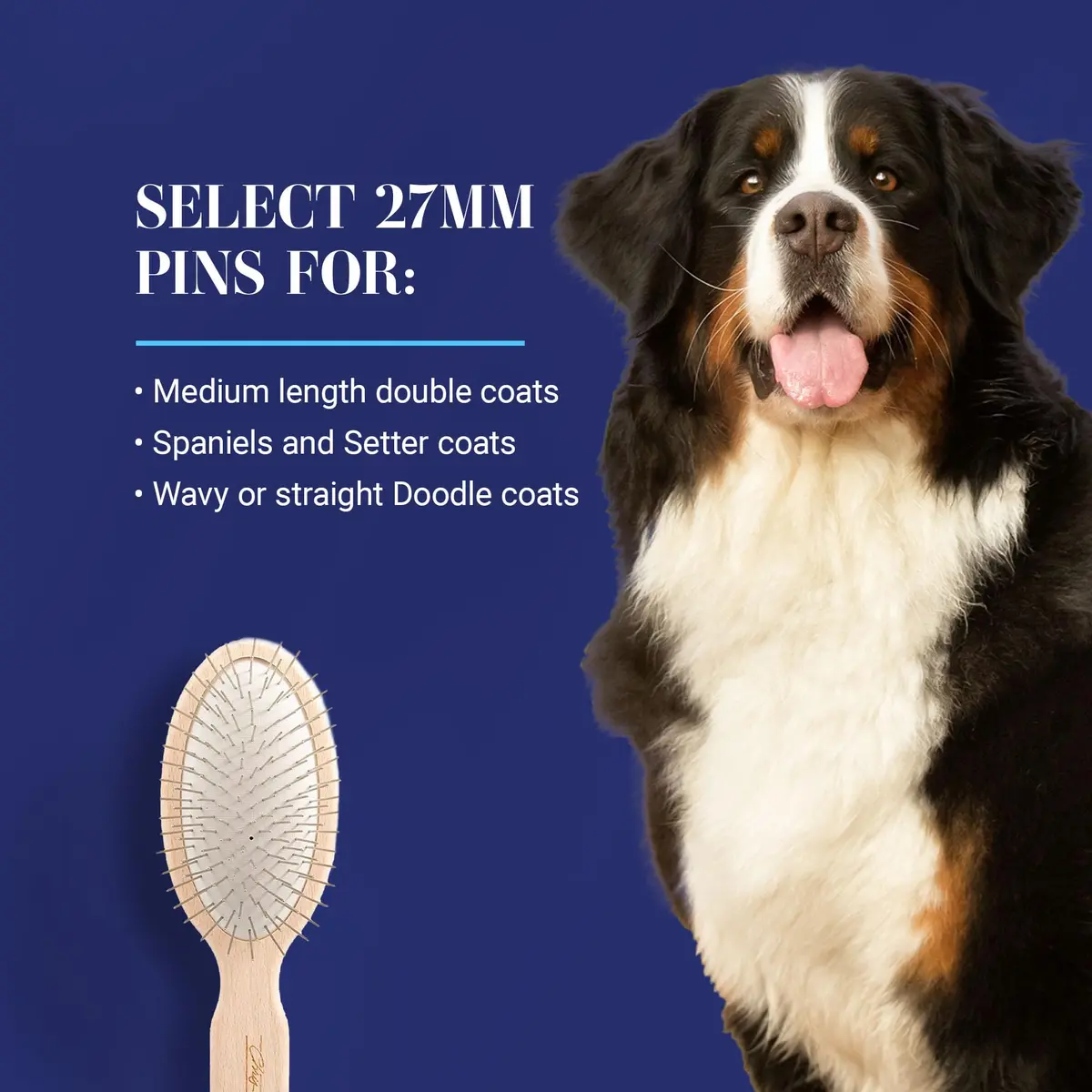 Chris Christensen Dog Brush 27mm Oval Pin | Professional Grooming Tool for Sensitive Dogs - view 5