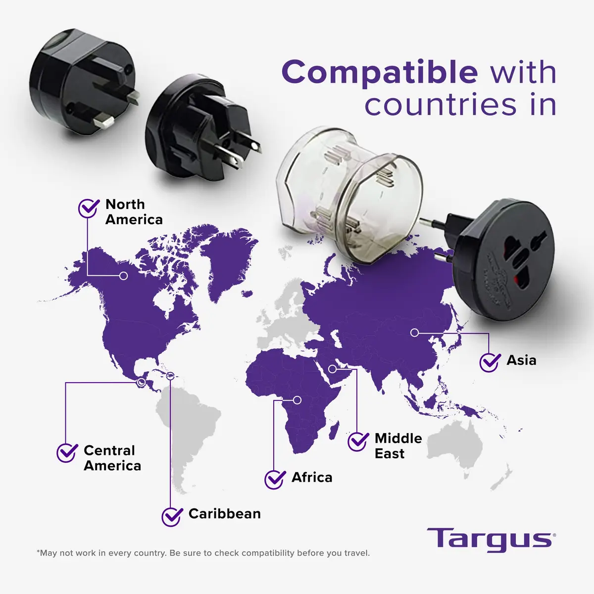 Targus Universal Travel Adapter 15.6-Inch | Worldwide Compatibility & Safety (120-160 chars) - view 3