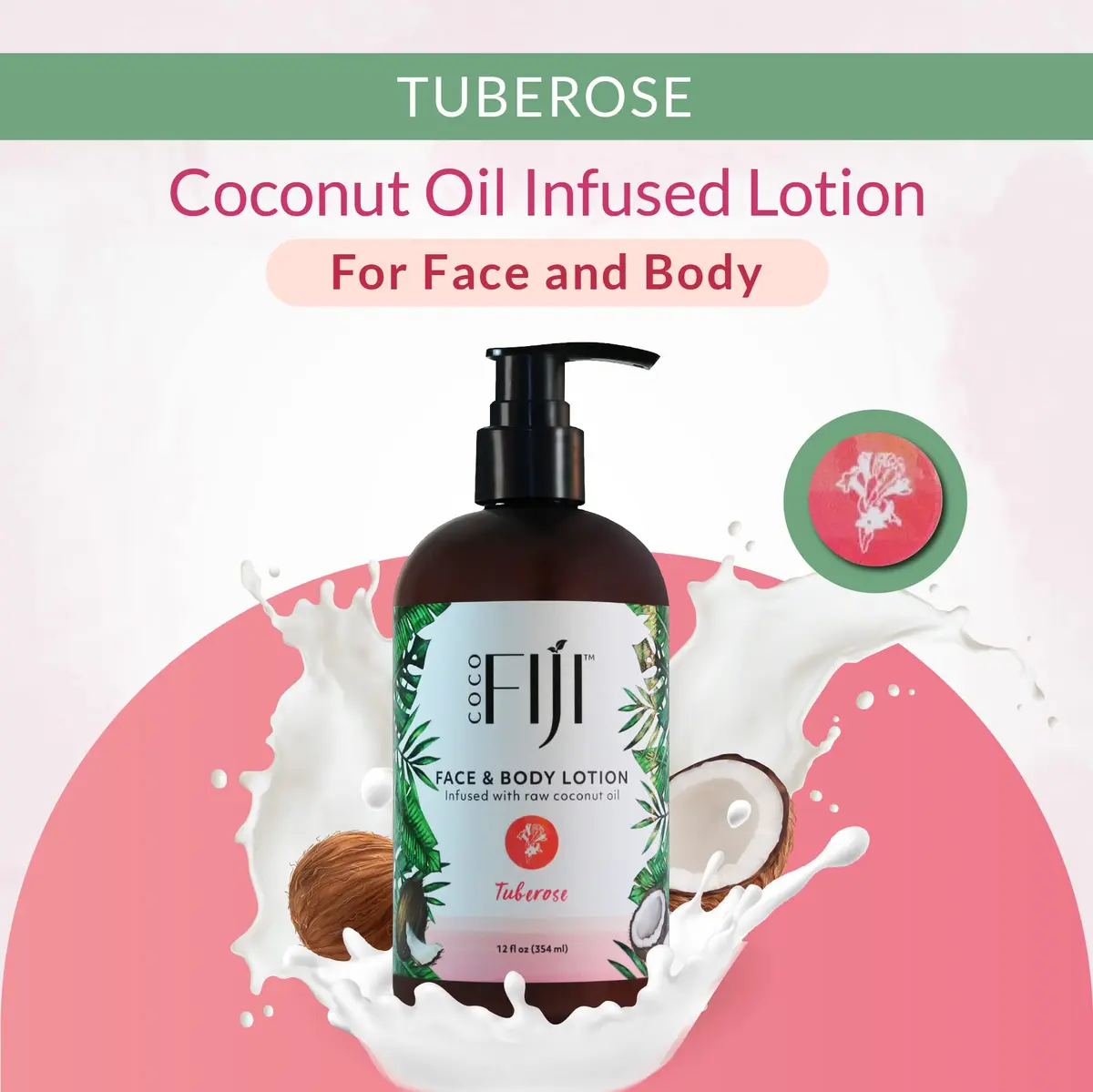 Organic Fiji Coco Fiji Face & Body Lotion 12 oz | Deep Moisturizer with Coconut Oil for Sensitive Skin - view 4