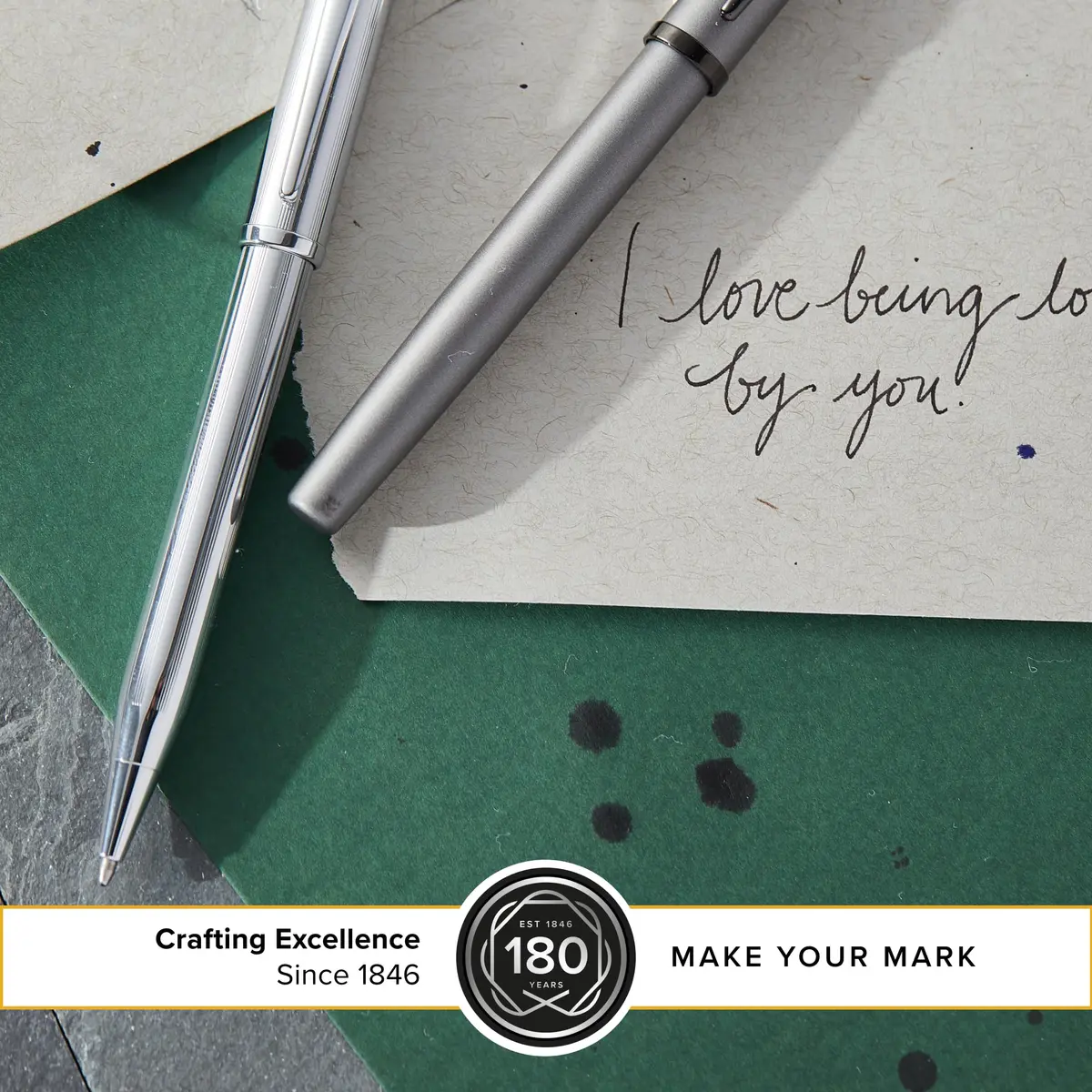 Cross Century II Lustrous Chrome Ballpoint Pen | Medium Point, Black Ink | Refillable, Elegant Design - view 4