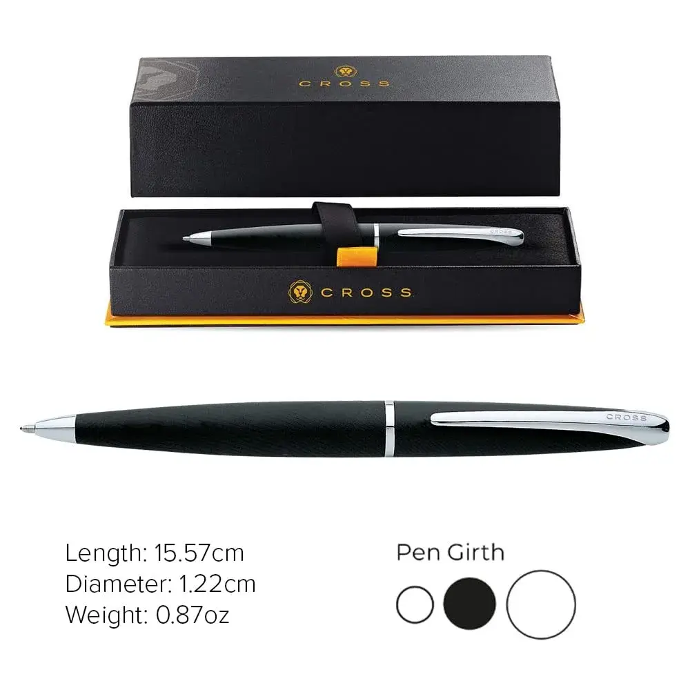 Cross ATX Basalt Black Ballpoint Pen, Medium Point, Black Ink | Professional Writing Instrument - view 3