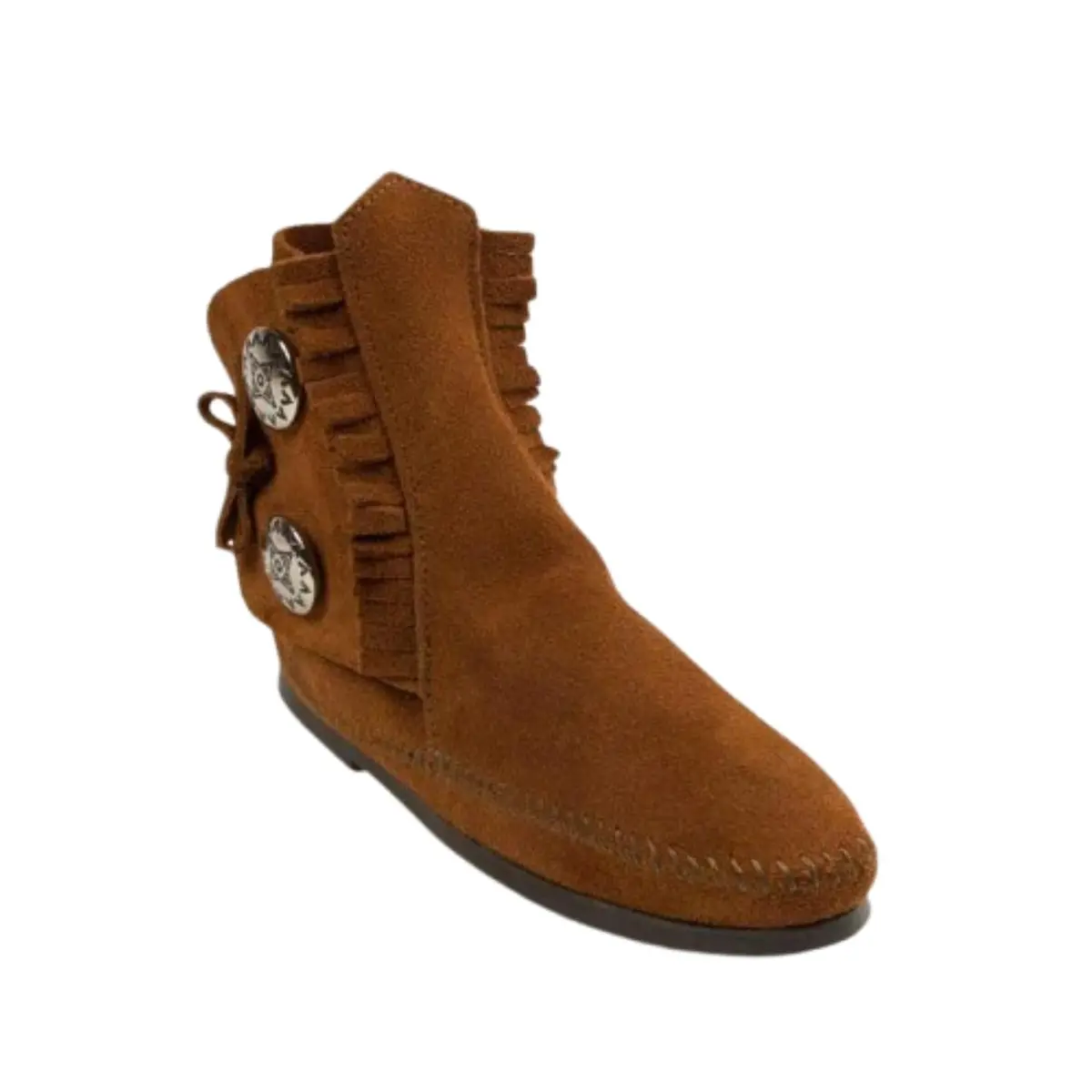 Minnetonka Men's Two Button Boot Brown 10 M US | Classic Western Moccasin Style - main product image