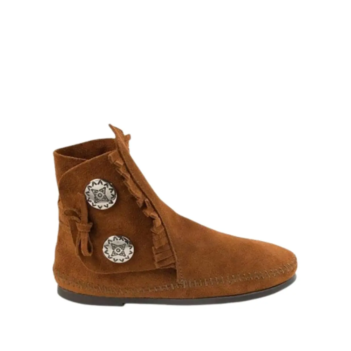 Minnetonka Men's Two Button Boot Brown 10 M US | Classic Western Moccasin Style - view 4