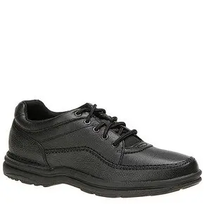 Rockport Men's World Tour Classic Lace Up Shoes 9 Black Tumbled Leather | Supportive Walking Footwear - view 4