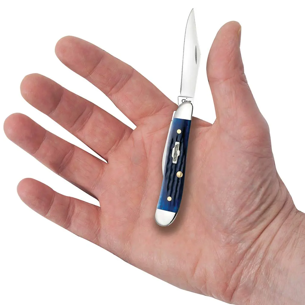 Case Peanut Pocket Knife 2 7/8 Inches Blue Bone | Classic US Craftsmanship & Dependability - view 6