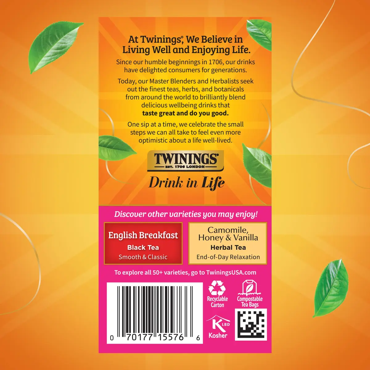Twinings English Afternoon Black Tea 120 Teabags | Smooth & Slightly Sweet, Caffeinated, Enjoy Hot or Iced - view 5