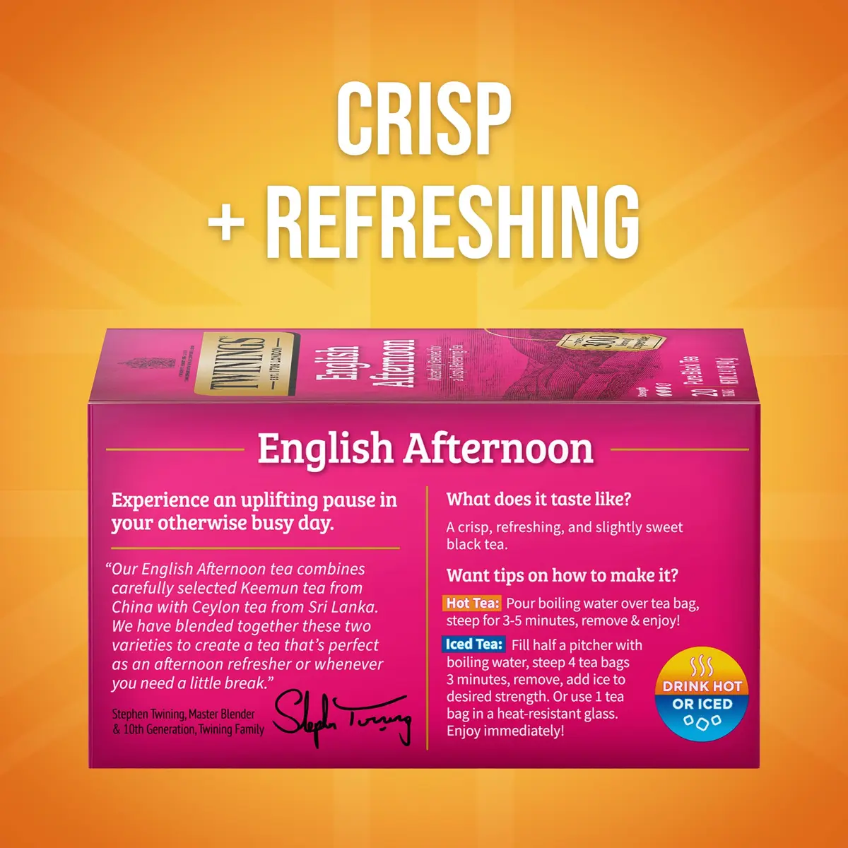 Twinings English Afternoon Black Tea 120 Teabags | Smooth & Slightly Sweet, Caffeinated, Enjoy Hot or Iced - view 2