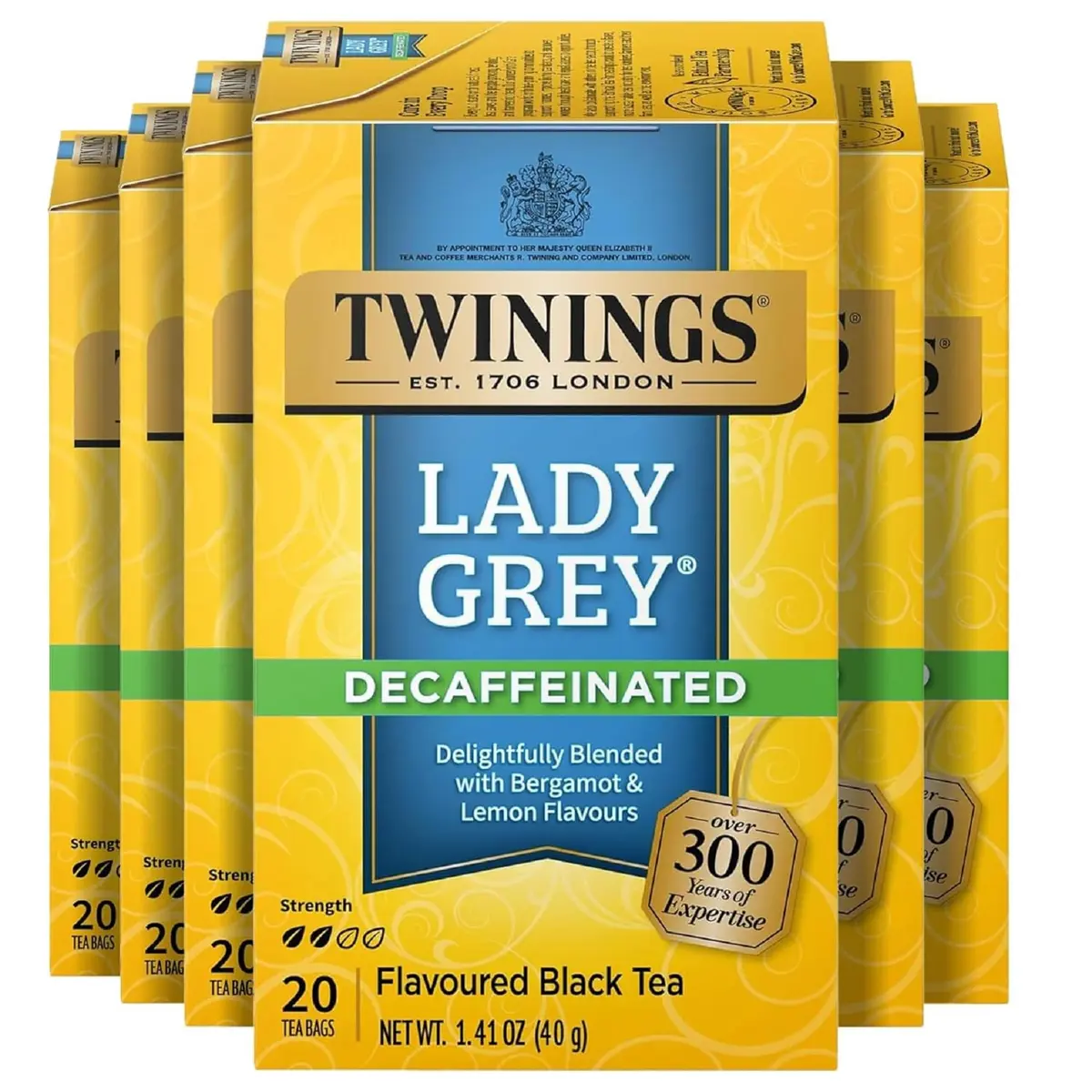 Twinings Decaffeinated Lady Grey Black Tea 120 Teabags | Orange & Lemon Peel, Enjoy Hot or Iced - main product image
