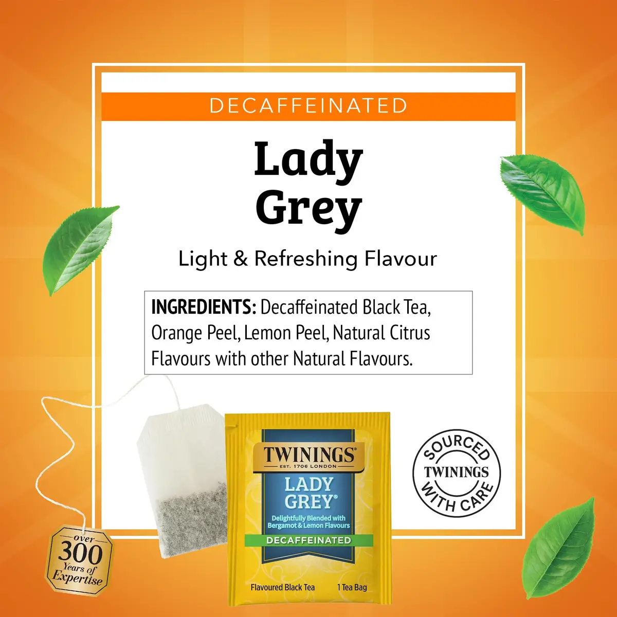 Twinings Decaffeinated Lady Grey Black Tea 120 Teabags | Orange & Lemon Peel, Enjoy Hot or Iced - view 4