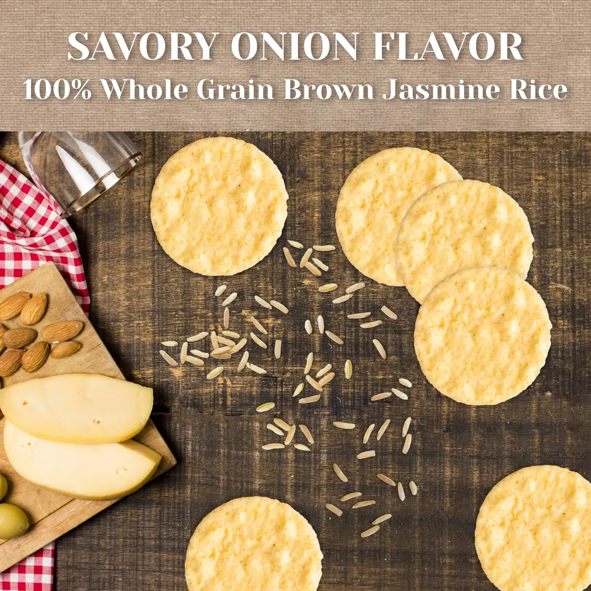 Edward & Sons Organic Toasted Onion Brown Rice Snaps - 3.5 Oz (Pack of 12) | Oven Baked, Whole Grain, Gluten Free - view 2