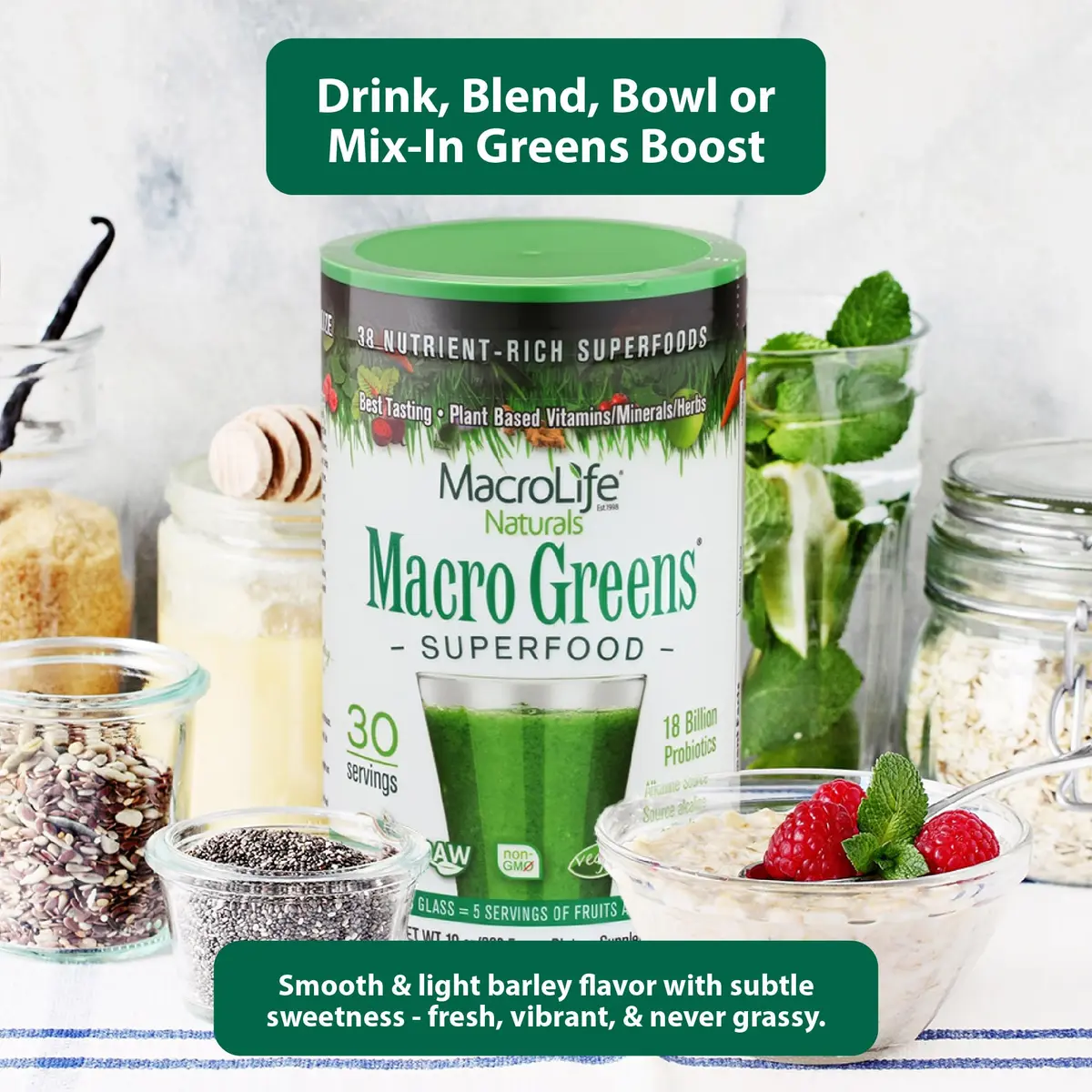 MacroLife Naturals Macro Greens Superfood Powder, 30 Servings (10oz) | Organic, Vegan, Antioxidant Support - view 8