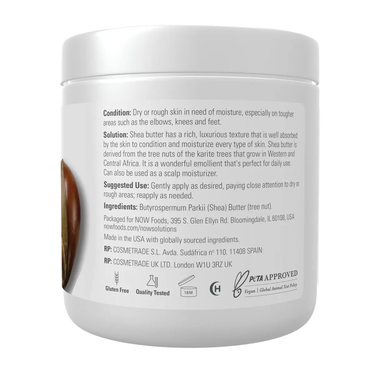 NOW Foods Shea Butter Skin Emollient 200ml (7 Ounce) | Seals Moisture for Dry Rough Skin - view 2