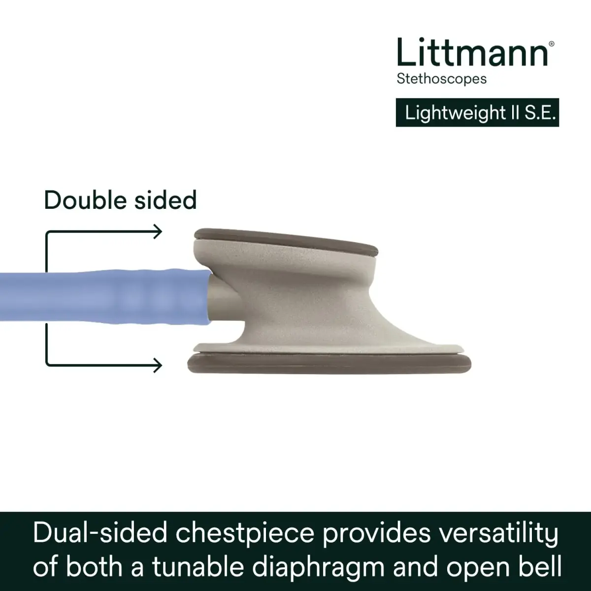 3M Littmann Lightweight II S.E. Stethoscope 2454, 71 cm (28") Ceil Blue Tube | Tunable Diaphragm & Dual-Sided Chestpiece - view 4