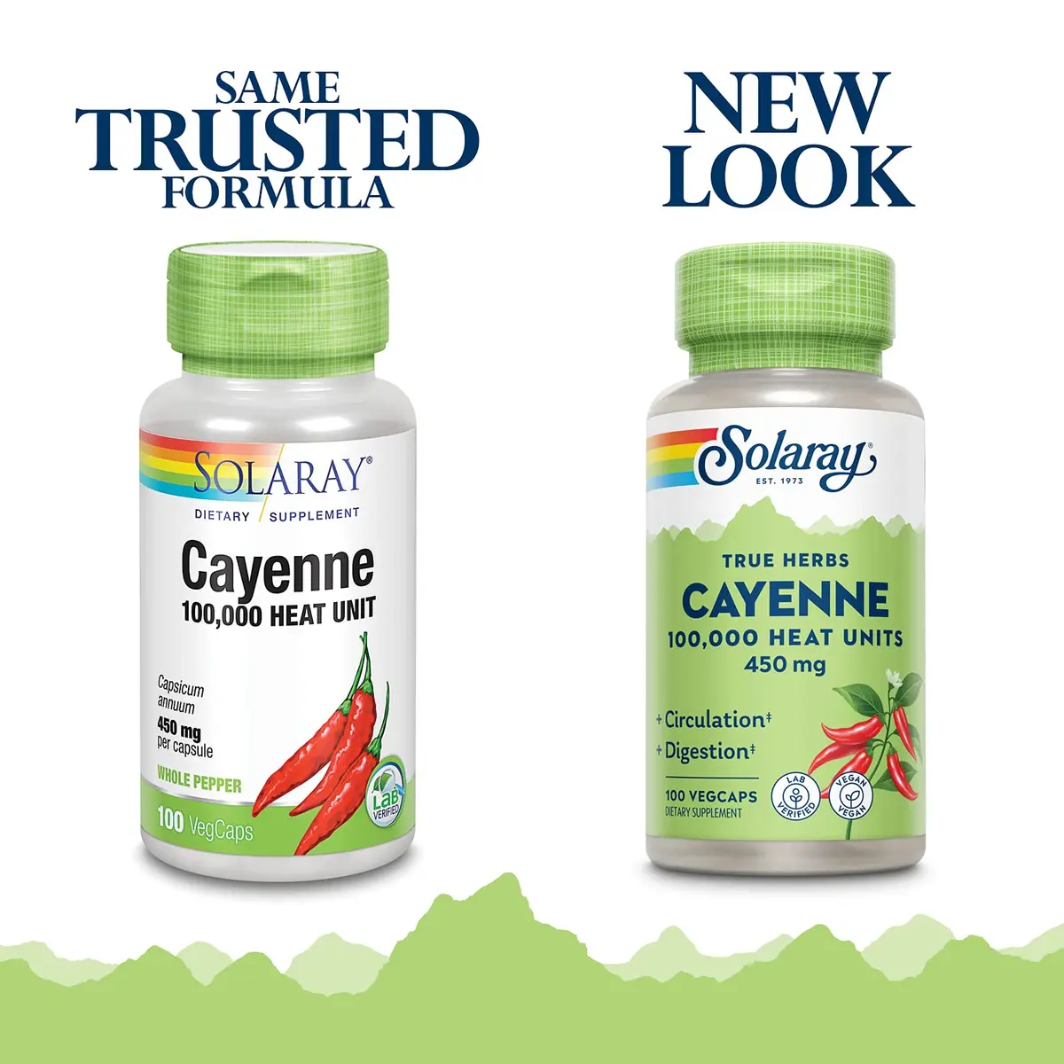 SOLARAY Cayenne 100,000 Heat Units, VegCaps | Supports Digestion & Circulation - view 2