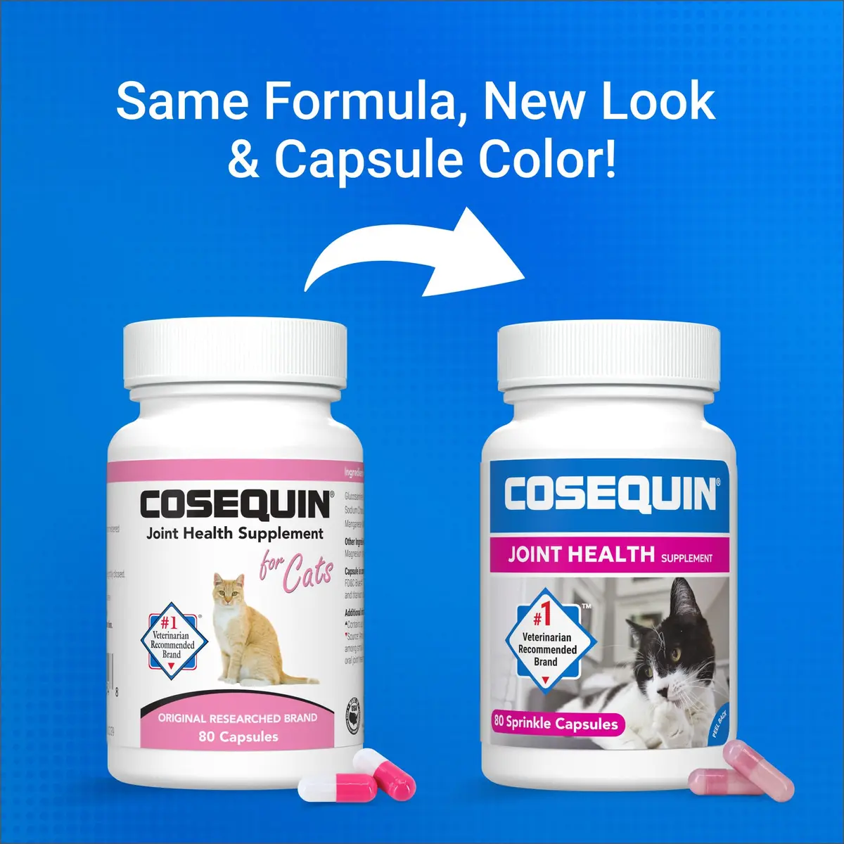 Cosequin Joint Supplement for Cats, Easy Sprinkle Capsule 80ct | Vet-Recommended USA Import for Joint Health - view 2