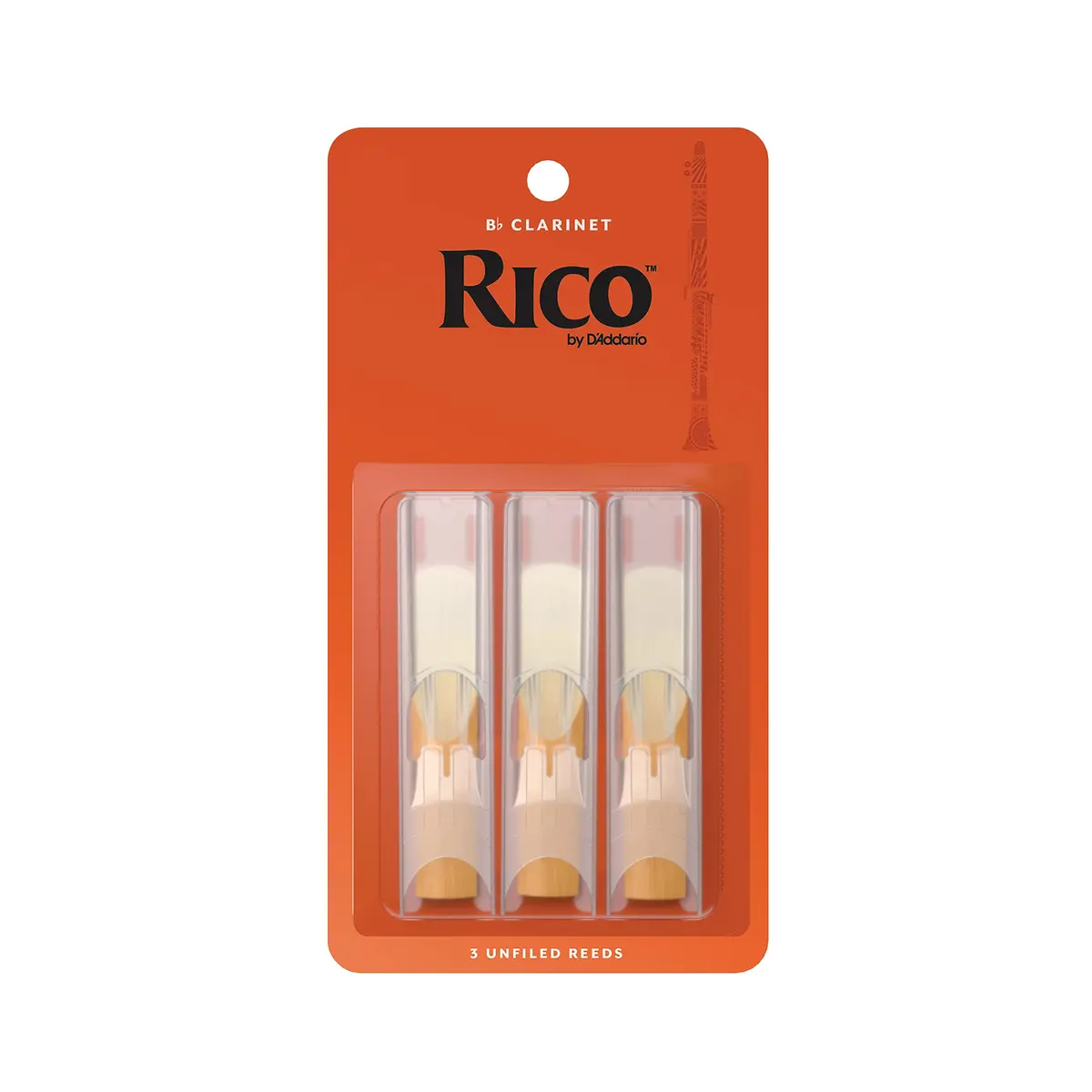 D’Addario Woodwinds Rico Bb Clarinet Reeds Strength 1.5 | Easy Play, Unfiled Cut, 3-pack - main product image