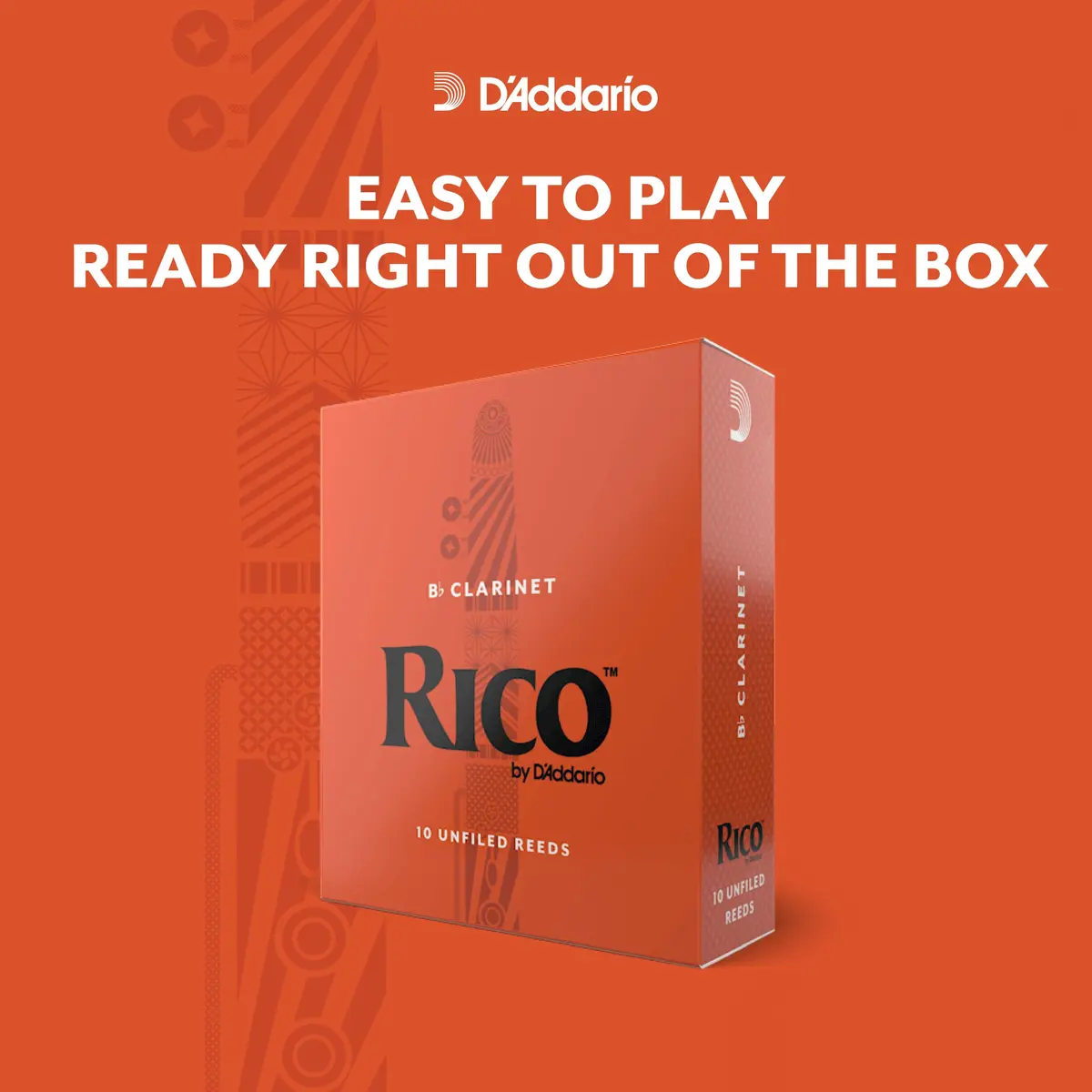 D’Addario Woodwinds Rico Bb Clarinet Reeds Strength 1.5 | Easy Play, Unfiled Cut, 3-pack - view 3