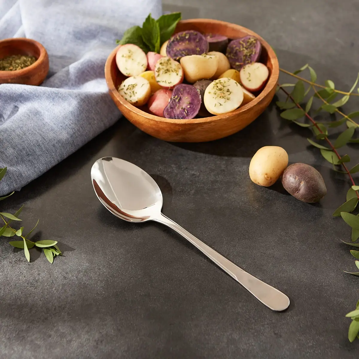 RSVP International Endurance Serving Spoon 21.89 cm (9 inches) | Polished Stainless Steel for Serving & Blending - view 6