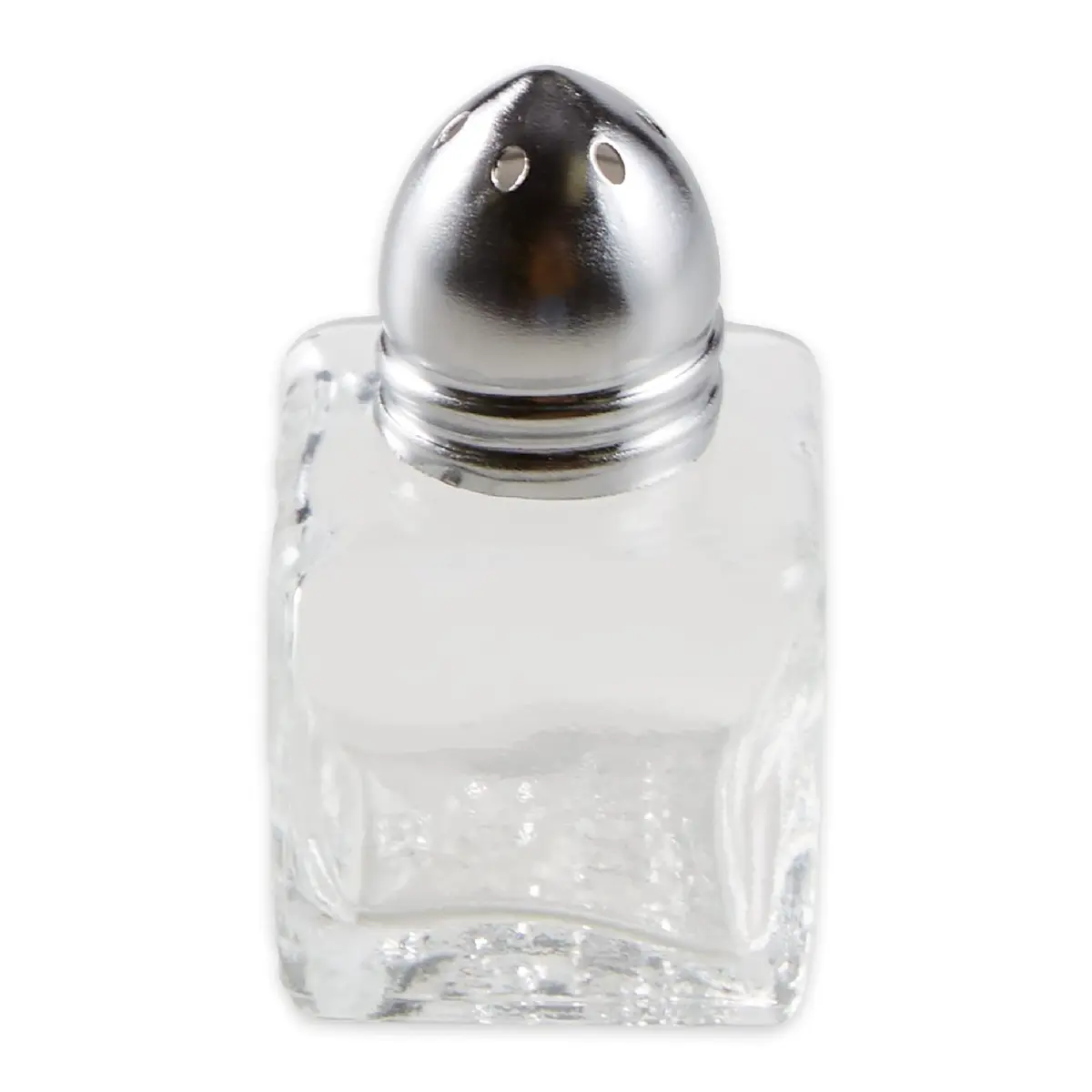 RSVP International Mini Glass Salt & Pepper Shaker Set with Holder, 12 Shakers, Chrome & Stainless Steel, 0.5 oz (15 ml) Capacity - view 2