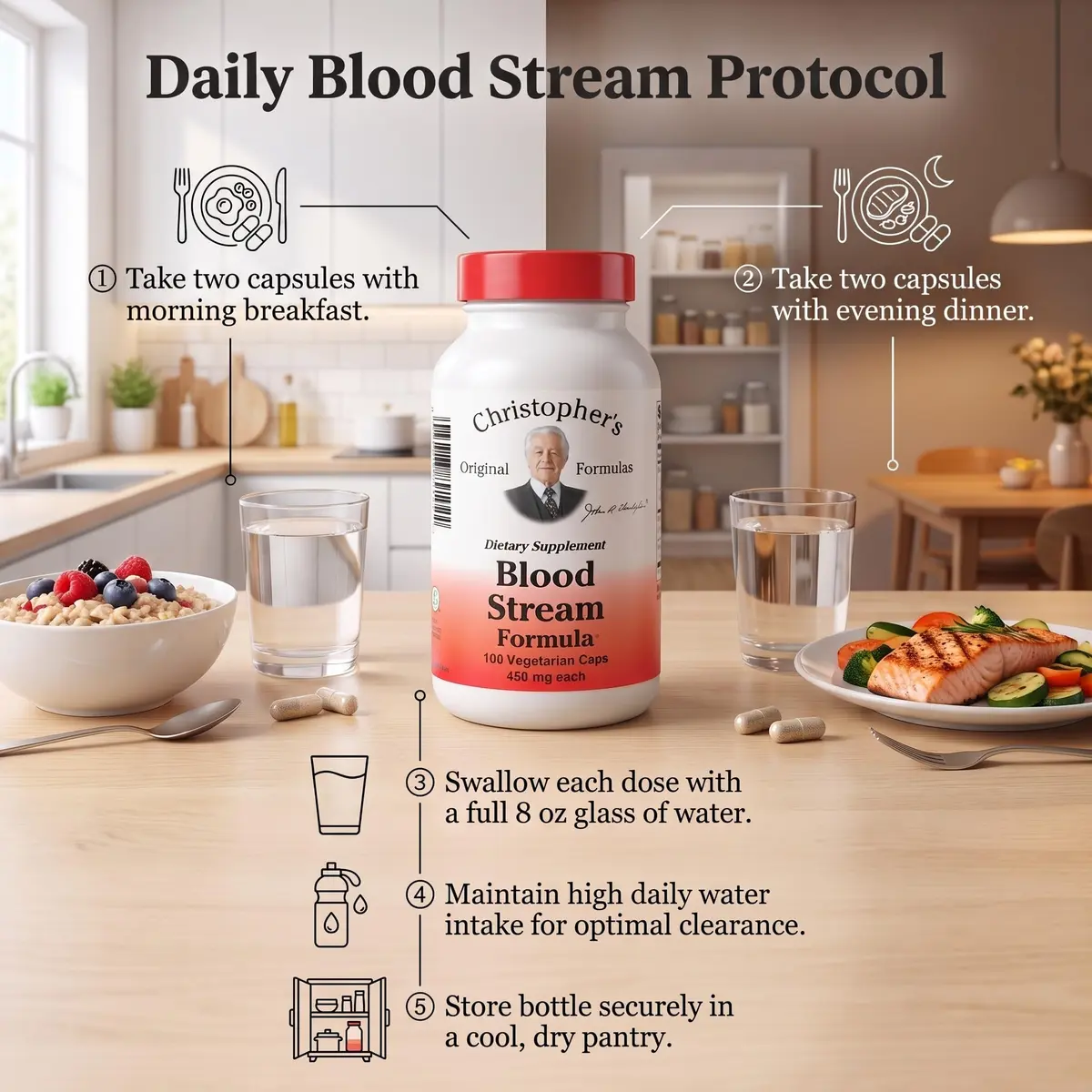 Christopher's Original Formulas Blood Stream Formula 100 Vegetarian Capsules | Supports Vein Elasticity & Blood Circulation - view 7