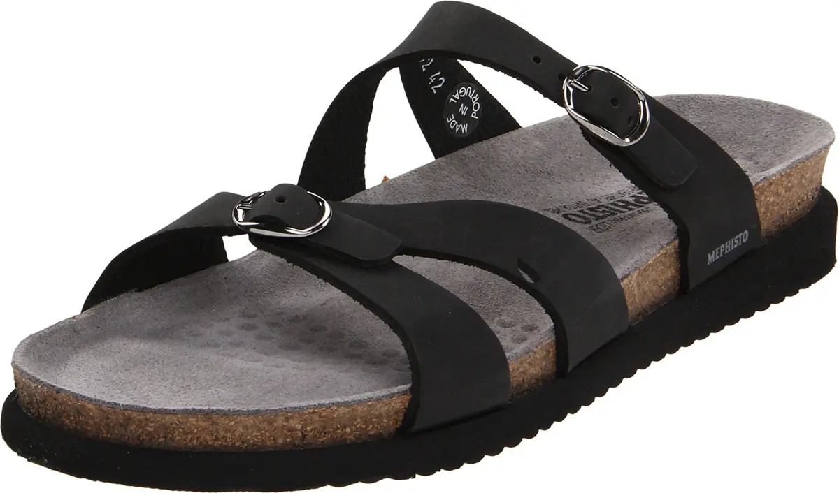 Mephisto Women's Hannel Sandals Black Nubuck 7 M US | Orthopedic Support & Adjustable Fit - main product image