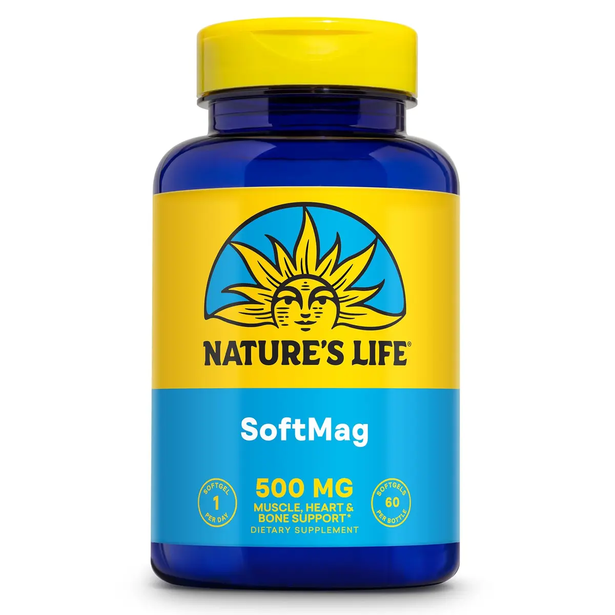 Nature's Life SoftMag 500 mg Magnesium Complex | Bone, Muscle & Heart Support - 60 Softgels (70-120c) - main product image