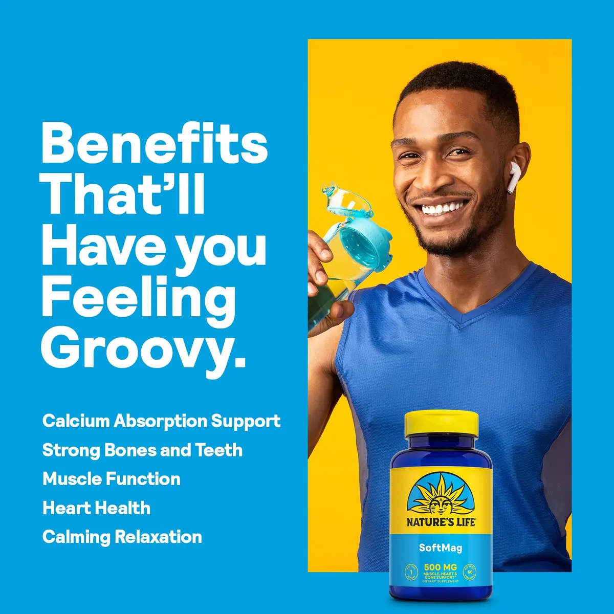 Nature's Life SoftMag 500 mg Magnesium Complex | Bone, Muscle & Heart Support - 60 Softgels (70-120c) - view 3