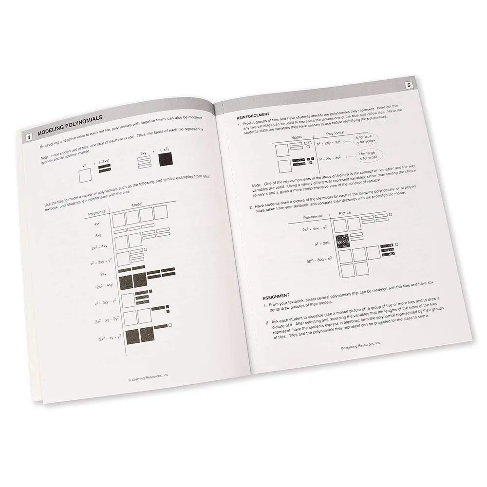 Learning Resources Algebra Tile Class Set for 30 Students | Math Manipulatives Workbook & Teacher Overhead Set - view 4