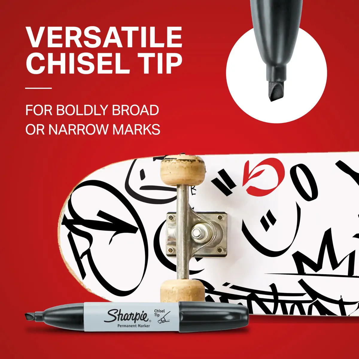 Sharpie Permanent Markers, Large, Chisel Tip, Black, 4 Count | Versatile & Durable Marking Pen - view 5