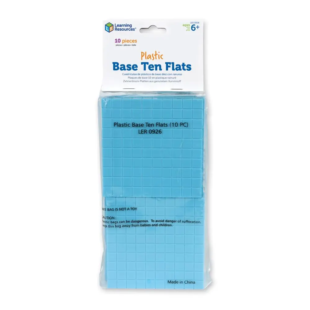 Learning Resources Plastic Base Ten Flats | Durable Math Manipulatives for Ages 6+ - main product image