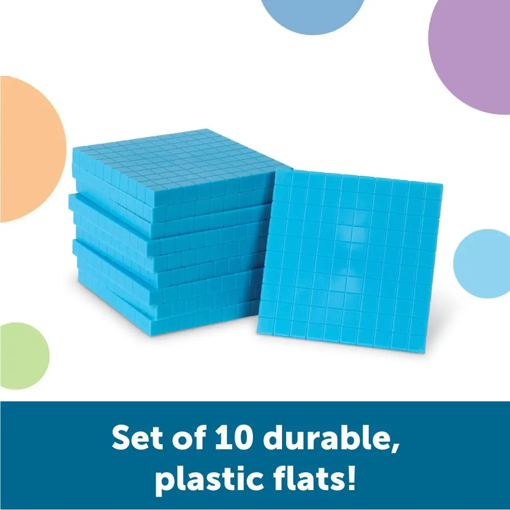 Learning Resources Plastic Base Ten Flats | Durable Math Manipulatives for Ages 6+ - view 2