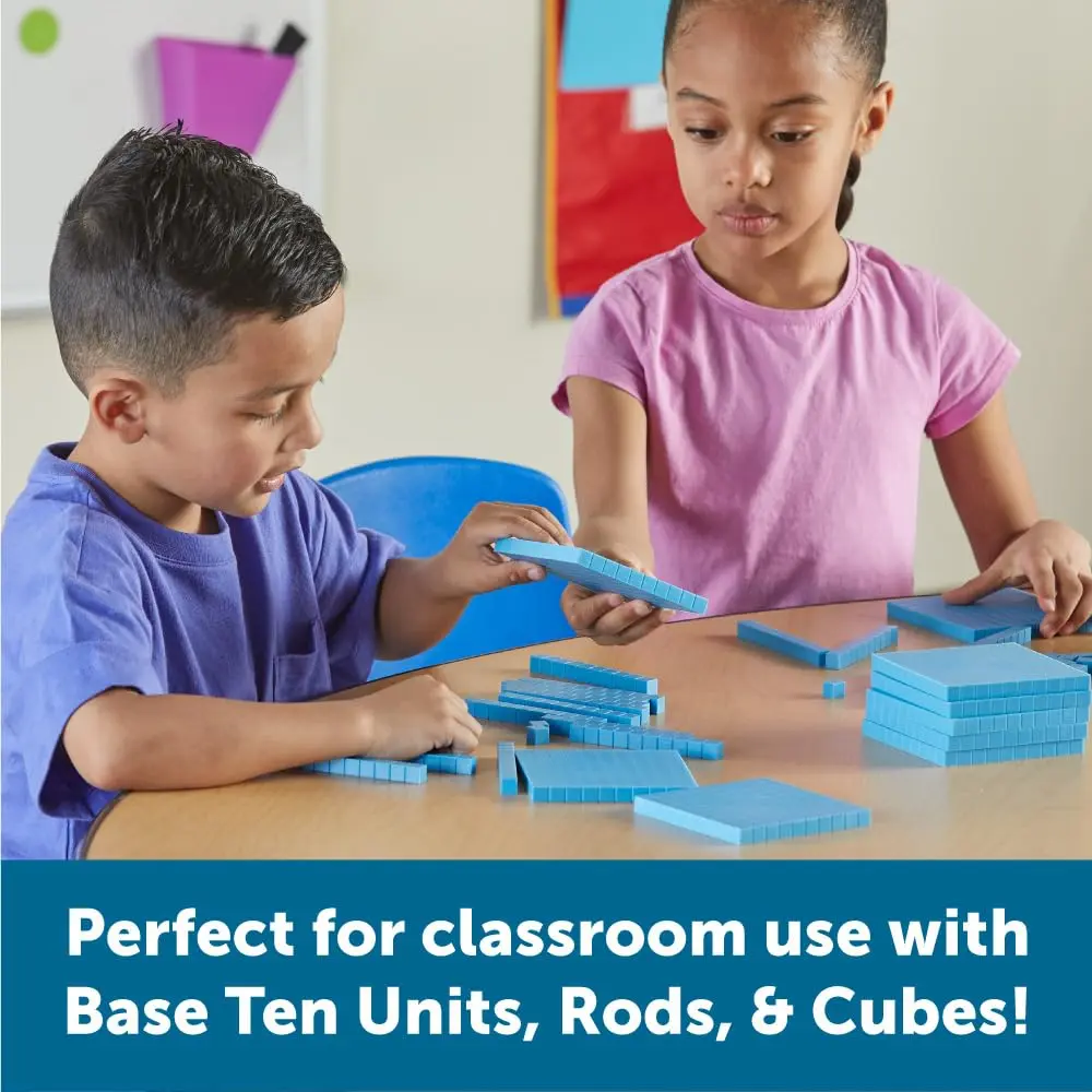 Learning Resources Plastic Base Ten Flats | Durable Math Manipulatives for Ages 6+ - view 3