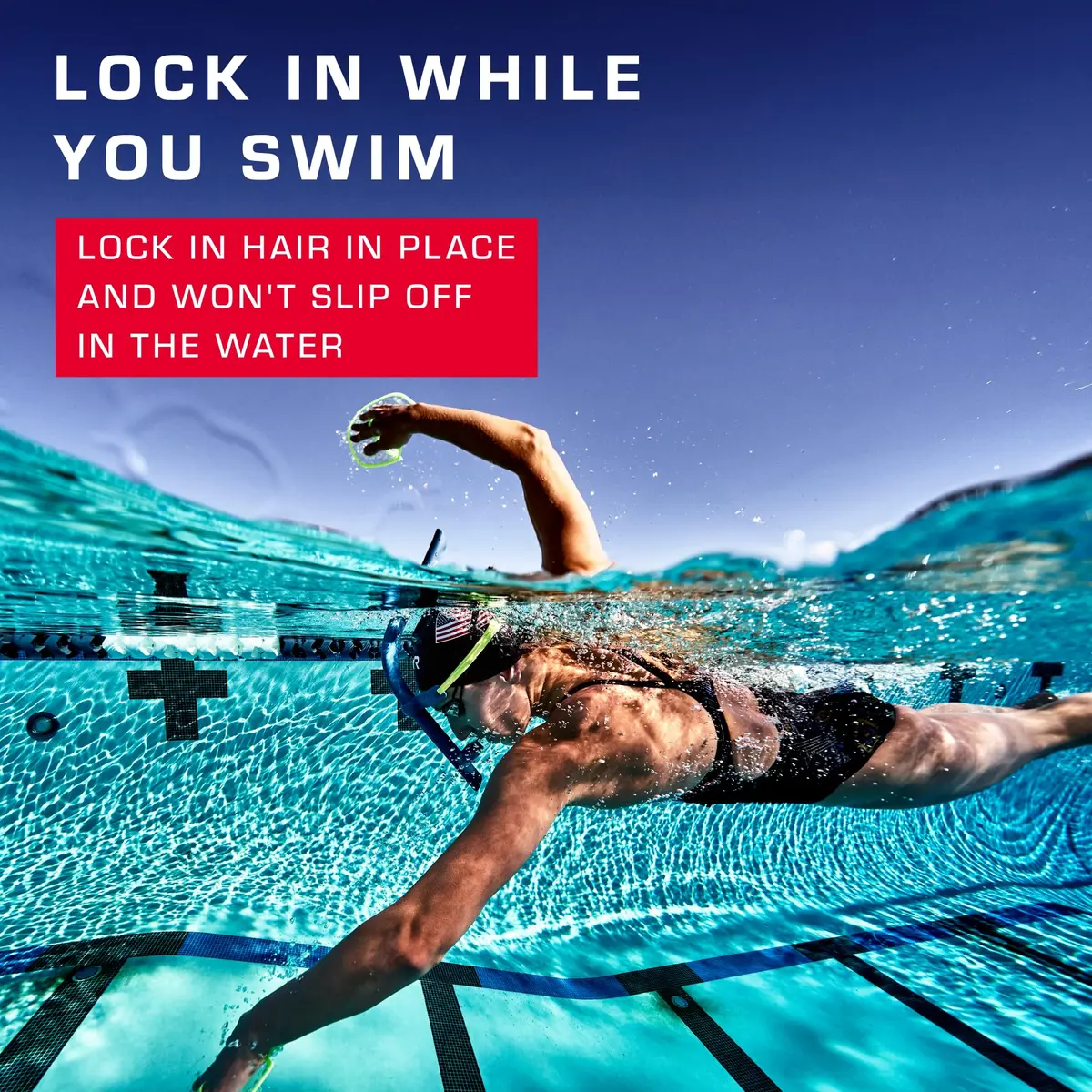 TYR Lycra Fiber Adult Swim Cap Navy | Reduces Drag, UPF 50+ Sun Protection, Gentle Fit - view 5