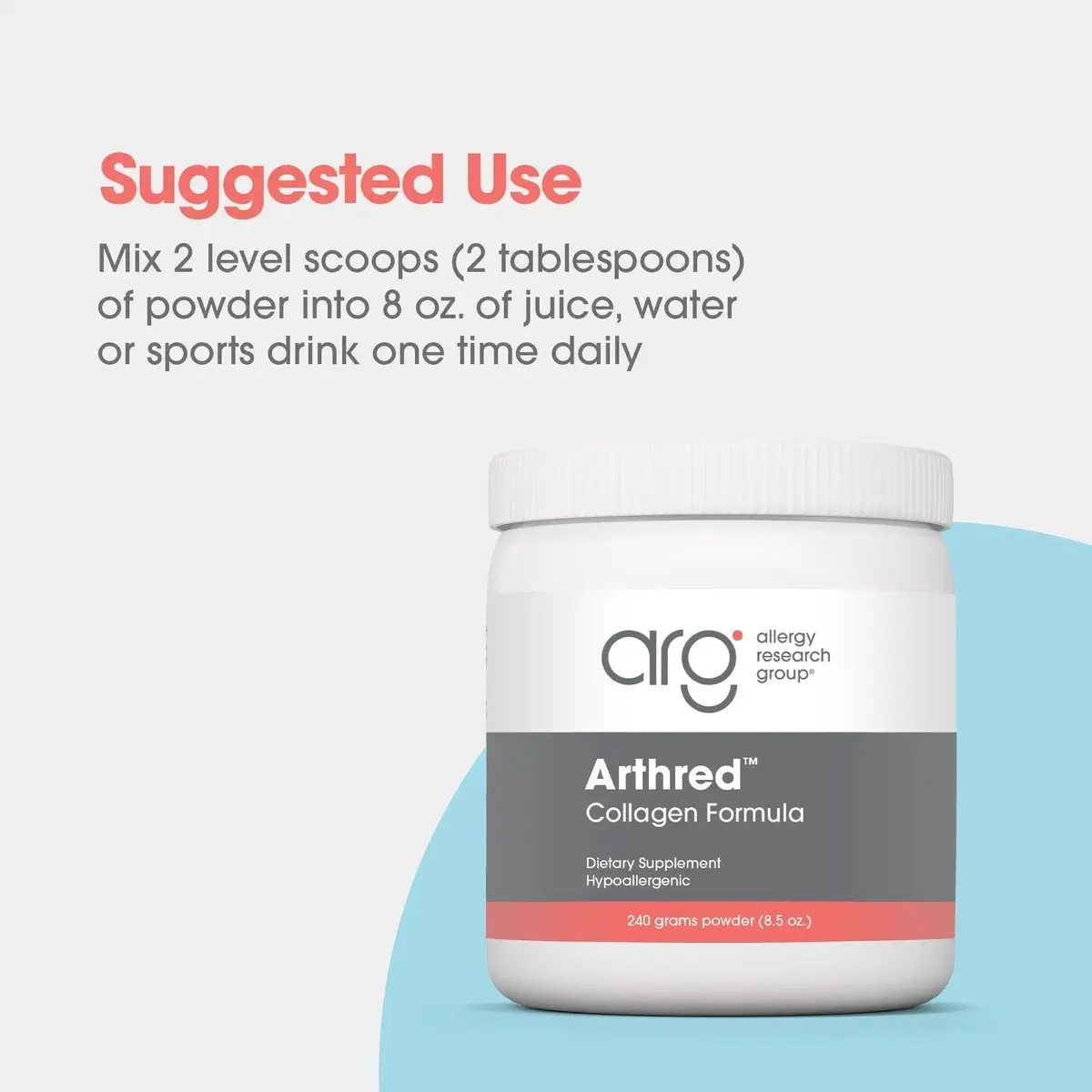 Allergy Research Group Hydrolyzed Collagen Powder 240 g | Supports Skin & Connective Tissue - view 4