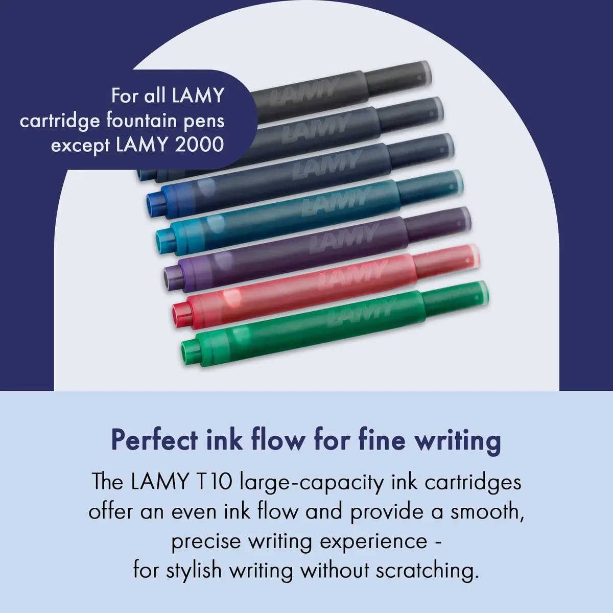 Lamy T10 Ink Cartridges 1.25 ml Blue-Black | Large Capacity for All Lamy Fountain Pens - view 2