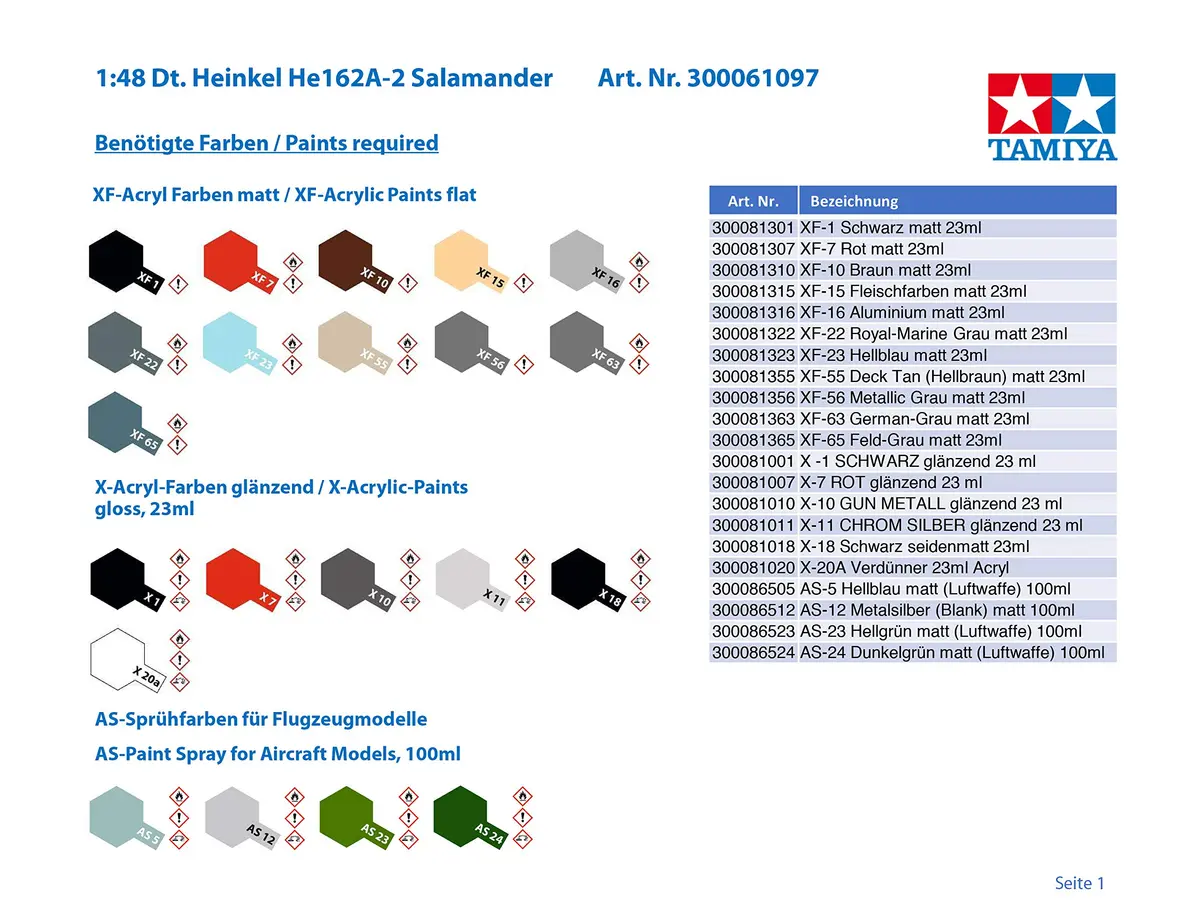 Tamiya Heinkel He 162A-2 Salamander Model Kit | 1/48 Scale Aircraft with Engine Replica - view 4