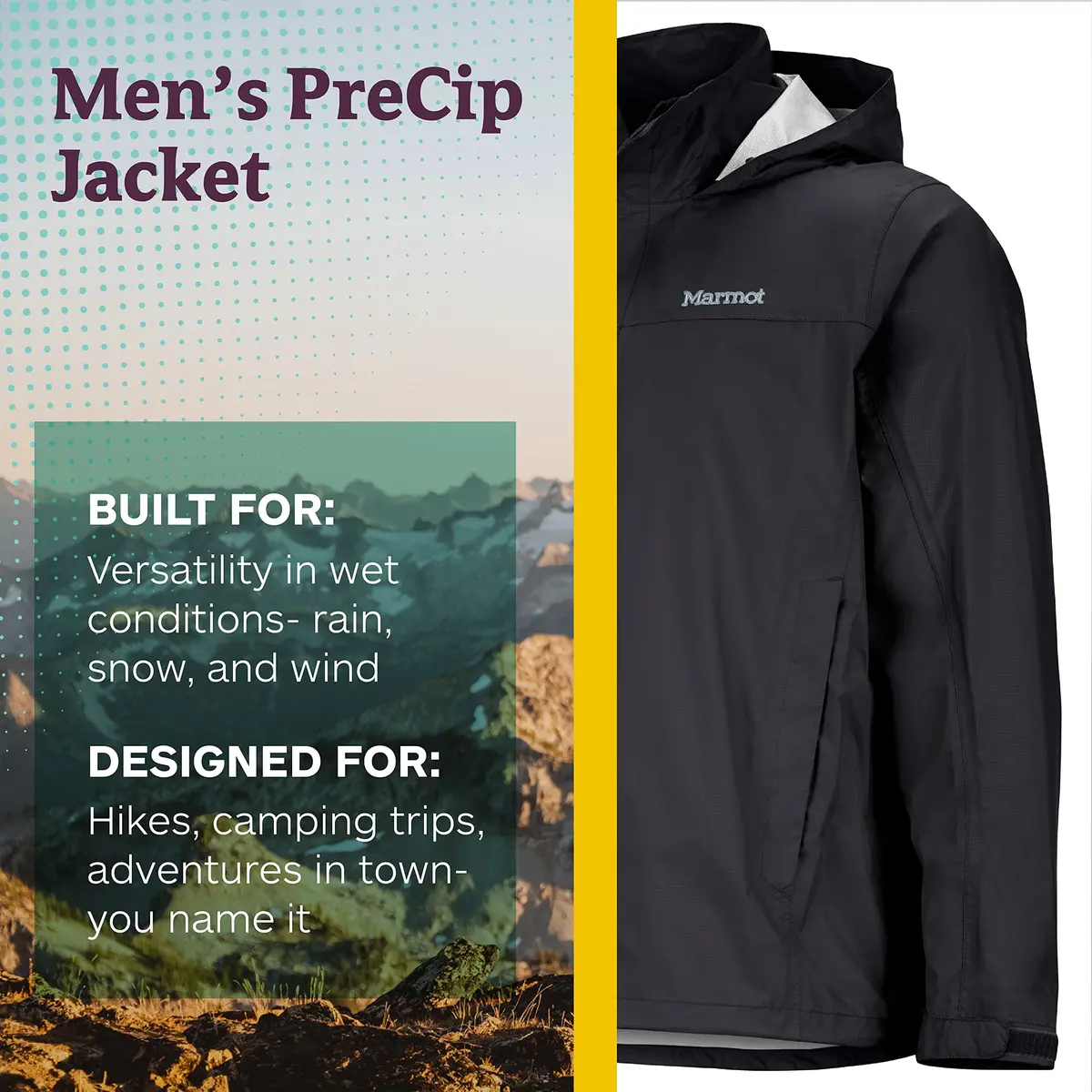 Marmot Men’s PreCip Jacket | Lightweight Waterproof Shell for Men in Small - view 4
