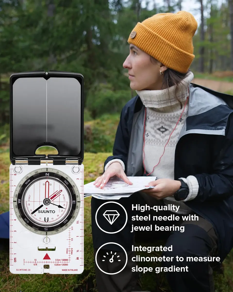 SUUNTO MC-2G Global Compass White | Professional Mirror Compass with Global Needle & Clinometer - view 3