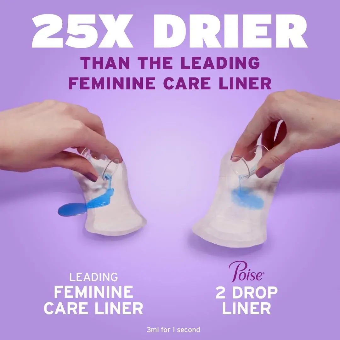 Poise Daily Liners Very Light Absorbency Long Length 264 Count | USA Imported Incontinence Protection - view 5