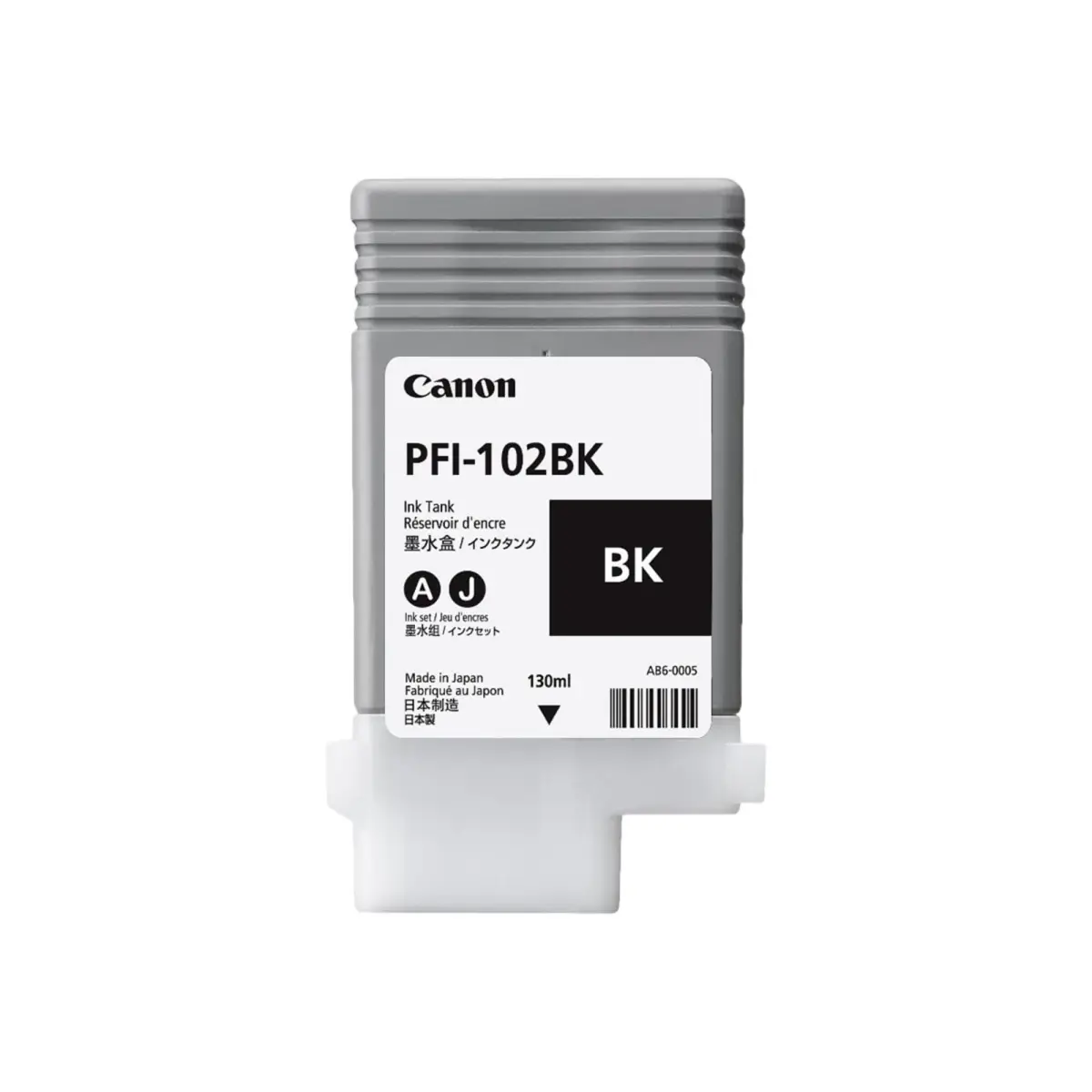 Canon PFI-102BK Original Ink Cartridge 130ml (4.39 Fl Oz) | Genuine Black Ink Tank for imagePROGRAF Printers - main product image